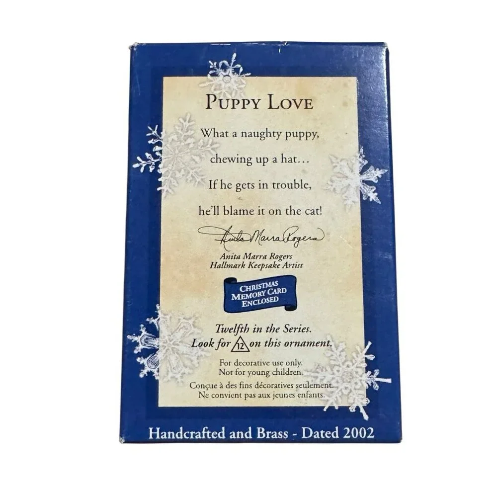 Hallmark Jack Russell Terrier Puppy Love 2022 Number‎ 12 Christmas Ornament VTG